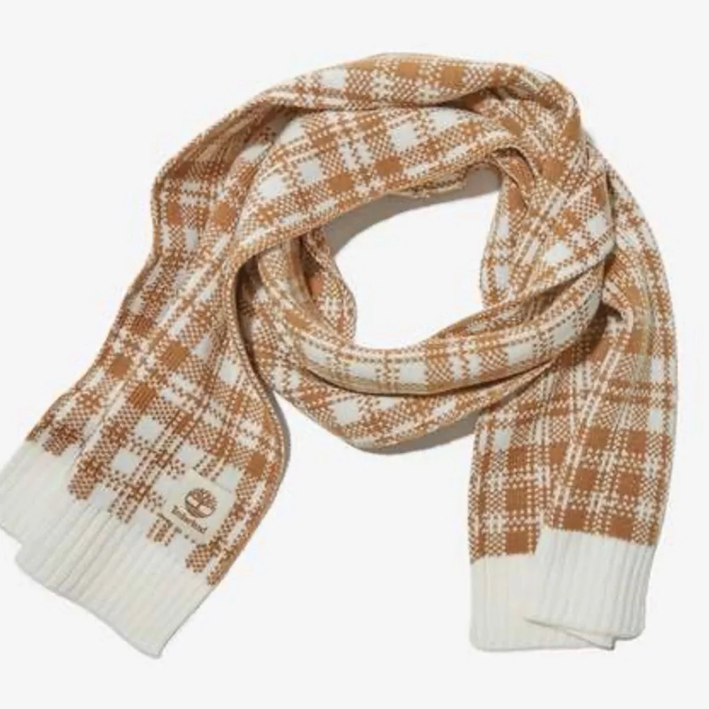 Timberland Women’s Tan & White Plaid Scarf NWT